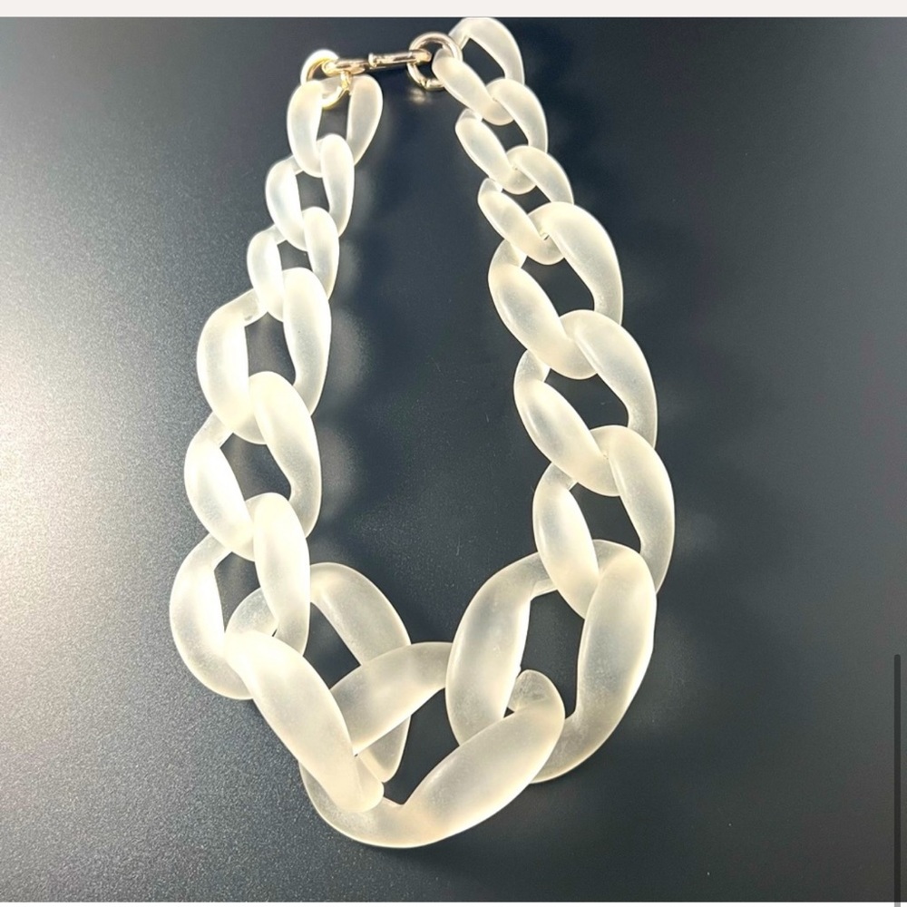 Clear Acrylic Chunky Cuban Link Necklace